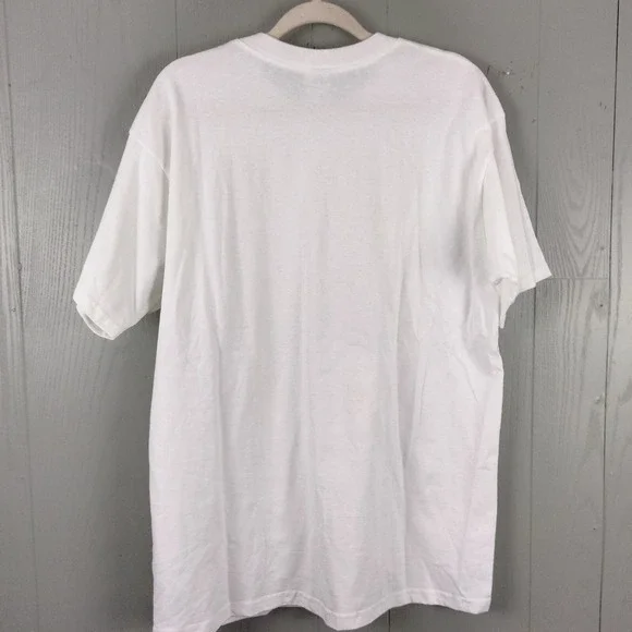 Vintage 90s Rainbow Stripe Zebra Shirt L Novelty Be Original Graphic Print Pride - Picture 4 of 9